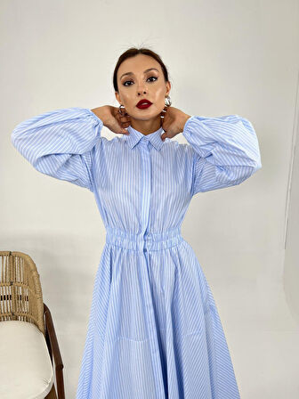 Reka Moda 6813 ELBİSE-SAN DİEGO ÇİZGİLİ