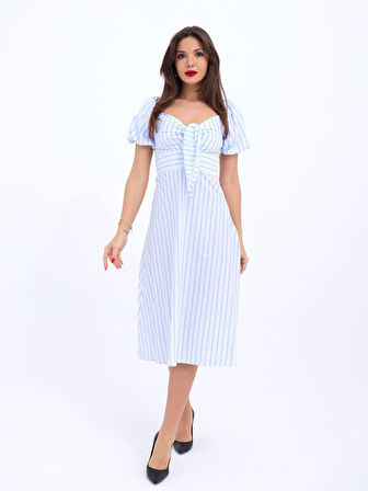 Reka Moda 5948 ELBİSE-LOS ANGELES ÇİZGİLİ