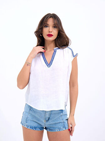 Reka Moda 7162 BLUZ-BEYAZ