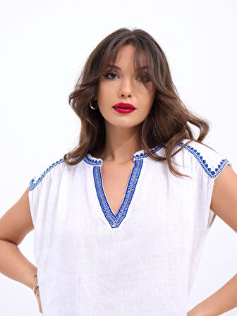 Reka Moda 7162 BLUZ-BEYAZ