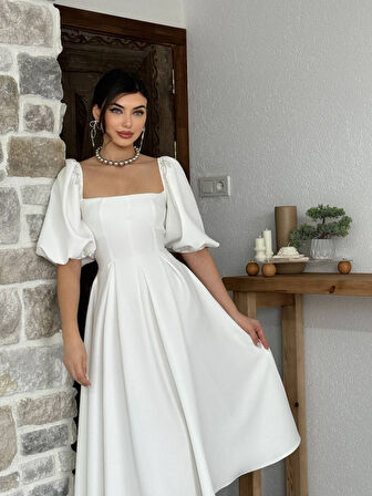 Reka Moda Benjamin Çan Etekli Midi Boy Elbise