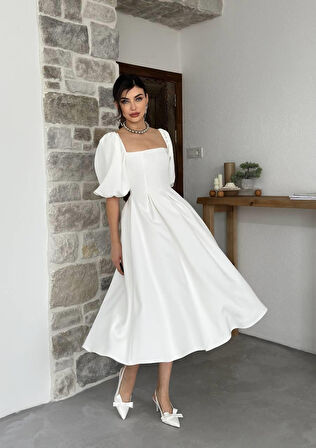 Reka Moda Benjamin Çan Etekli Midi Boy Elbise