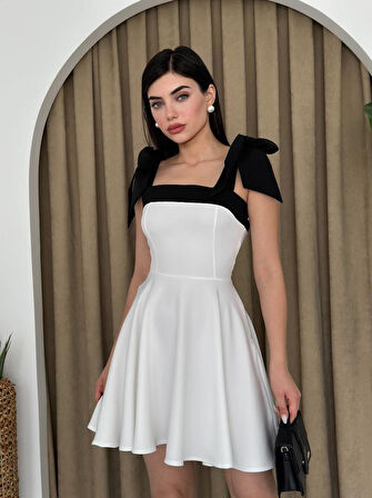 Reka Moda Cloche Omuzu Fiyonklu Elbise