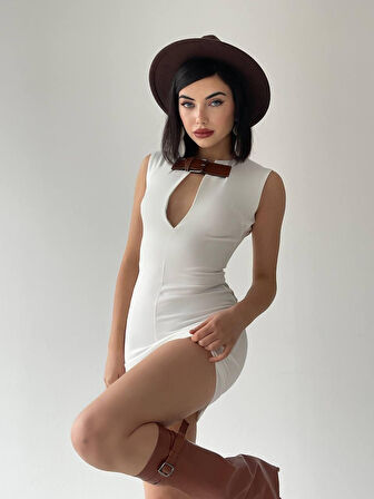 Reka Moda Nadia Kemerli Mini Elbise