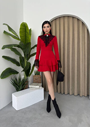 Reka Moda Danya Dantel Mini Elbise