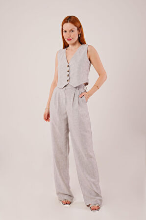 Reka Moda Kırçıllı Desen Gri Takım