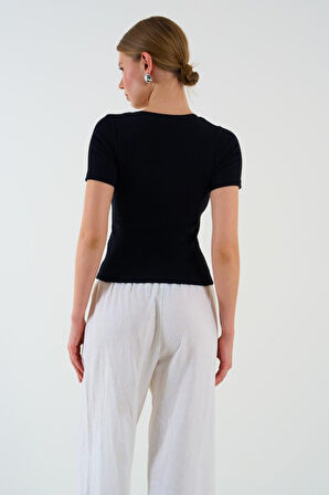 Reka Moda Kısa Kollu T-shirt - Siyah