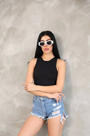 Reka Moda Kolsuz Badi Bluz - Siyah