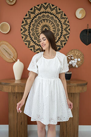 Reka Moda Beyaz Fisto Elbise