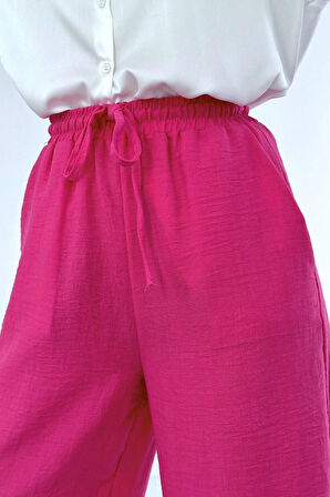 Reka Moda Fuşya Keten Pantolon