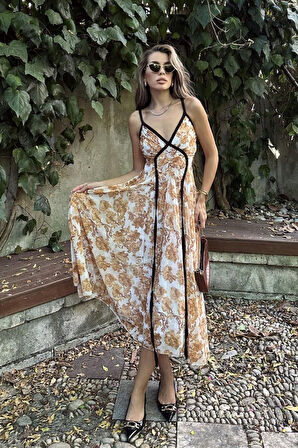 Reka Moda Biyeli Elbise - Taş