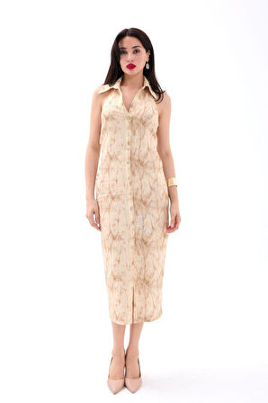 Reka Moda 7428 ELBİSE-BEJ