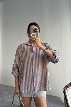 Reka Moda ÇİZGİLİ GÖMLEKKETEN - Antrasit