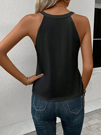 Reka Moda Kadın Omuzlardan Açık Boyundan Askılı Kalp Baskılı Viskon Bluz