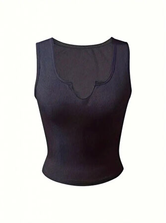 Reka Moda Kadın Kolsuz V Yakalı Kaşkorse Bluz