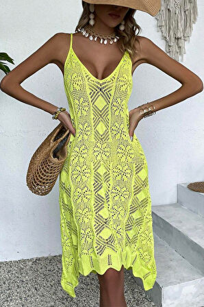 Reka Moda Kadın Ince Askılı Triko Elbise