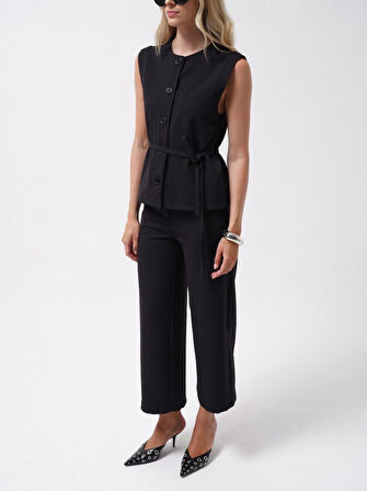 Reka Moda Kuşaklı Dokuma Yelek