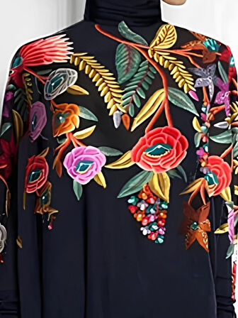 Reka Moda Kadın Uzun Kollu Balıkçı Yaka Asimetrik Kesim Mikro Bluz