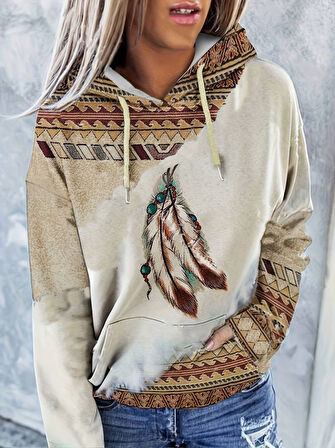 Reka Moda Kadın Uzun Kollu Kapşonlu Bağcıklı şardonlu Dalgıç Bluz