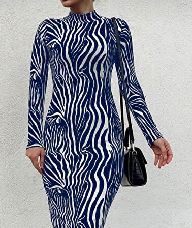 Reka Moda Kadın Uzun Kollu Mikro Midi Elbise