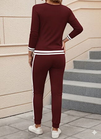 Reka Moda Kadın Uzun Kollu V Yakalı Ribanalı Viskon Iki Iplik Bluz Ve Pantolon Ikili Takım