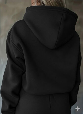 Reka Moda Kadın Uzun Kollu Nope Baskılı Beli Ribanalı Ikili Takım