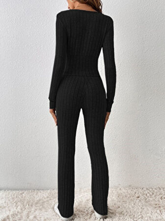 Reka Moda Kadın Uzun Kollu şardonlu Kaşkorse Ikili Takım