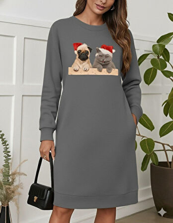 Reka Moda Kadın Uzun Kollu Bisiklet Yaka Desenli Viskon Iki Iplik Bluz