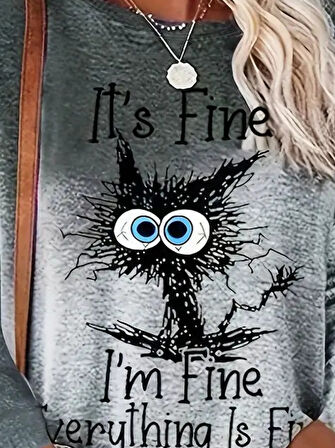 Reka Moda Kadın Uzun Kollu Bisiklet Yakalı Desenli Süprem Bluz