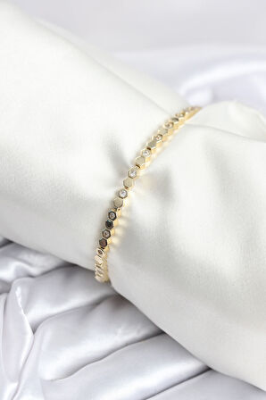 Reka Moda Pirinç Gold Renk İnce Petek Model Kadın Bileklik