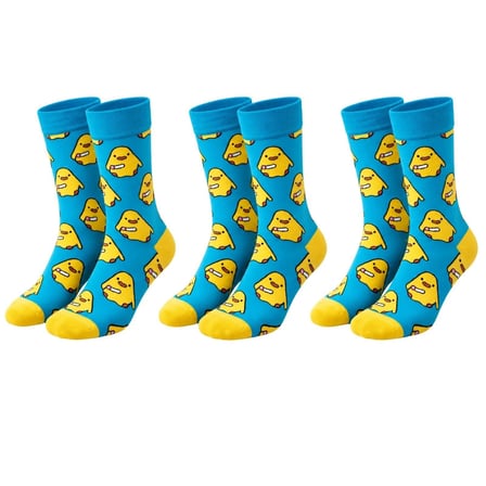 Renkli Civciv Desenli Unisex Çorap 3`lü Set | Yumuşak, Esnek, Konforlu ve Günlük Kullanıma Uygun