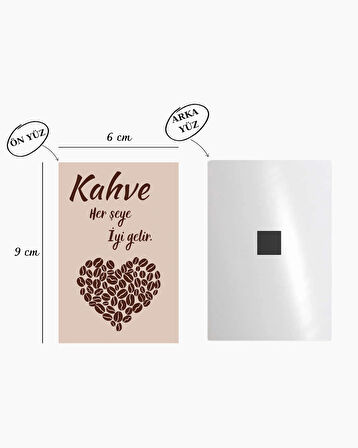 Kahve Molası Sözleri Temalı 9 ADET Magnet Seti – Motivasyon ve Dekor İçin Özel Tasarım 6x9 cm