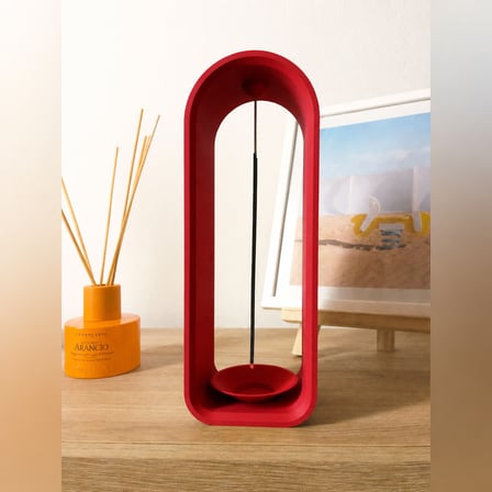 Bezos 3D Baskı The Shrine Tütsülük - Modern Kemer Formlu Tütsü Tutucu-Kırmızı RENGAREN