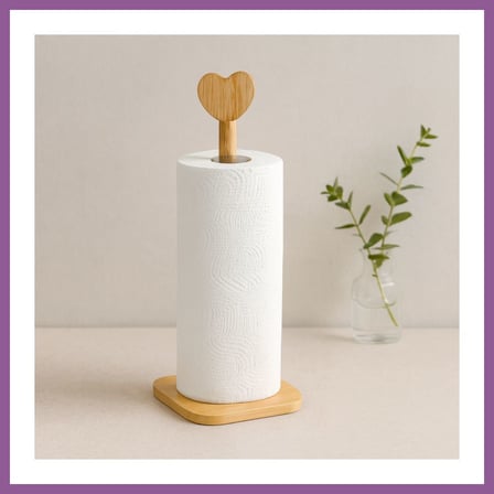 Bezos Bambu Kagit Havluluk 12X12 Cm Kalp Basli Sap 28 5 Cm Rengaren