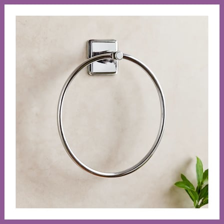 Bezos Yuvarlak Metal Yapışkanlı Banyo Havluluk RENGAREN