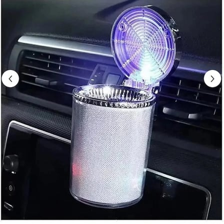 Opel Corsa (Elektrikli) 2022-2023-2024-2025 Renkli RGB LED Işıklı Araç İçi Küllük Koku Yapmaz Dumansız Kapaklı Oto Küllük Bardaklık ve Havalandırma Uyumlu
