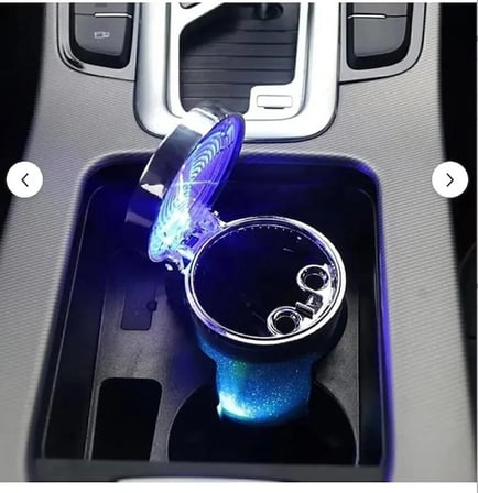 Volvo XC-40 Recharge (Elektrikli) 2018-2019-2020-2021 Renkli RGB LED Işıklı Araç İçi Küllük Koku Yapmaz Dumansız Kapaklı Oto Küllük Bardaklık ve Havalandırma Uyumlu