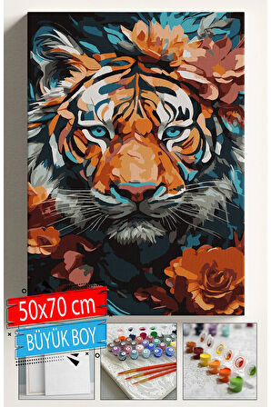 Sayılarla Boyama Seti Numaralı Tuval Fırça Boya Dahil Kasnaklı Set 50x70 Cm - REKLİ KAPLAN