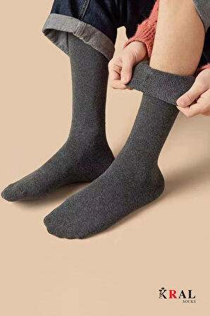 Termal Erkek (5 ÇİFT) Pamuklu Kışlık Havlu Karışık Renk Uzun Soket Çorap