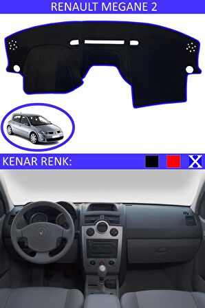 Renault Megane 4 İçin Uygun Torpido Koruma Halısı Siyah Kenar Renk Siyah