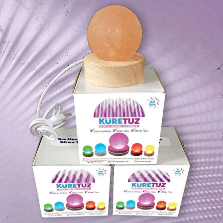 Küre Tuz/Kaya Tuzu Gece Lambası Masaj & Stres Topu