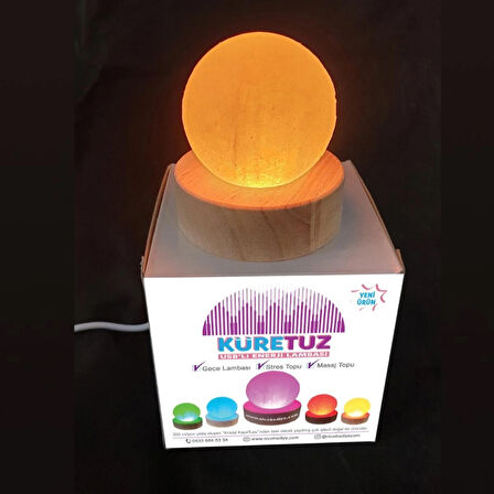 Küre Tuz/Kaya Tuzu Gece Lambası Masaj & Stres Topu