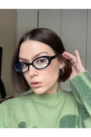 SİYAH CAT EYE RETRO MODEL POPÜLER MAVİ IŞIK KORUMALI GÖZLÜK
