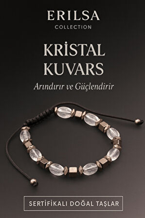 Sertifikalı Kristal Kuvars Doğal Taş Bileklik – Arındırıcı ve Güçlendirici Enerji
