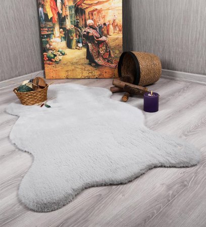 Tavşan Tüyü Dekoratif Ultra Yumuşak Post Peluş Kaymaz Halı