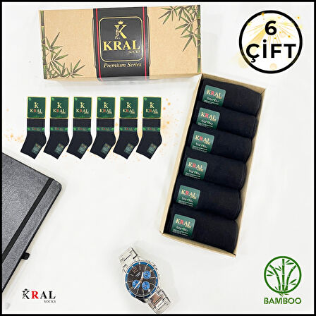 Erkek Çorap 6 Çift Dikişsiz Yazlık Bambu Kısa Patik Set (HEDİYE KUTULU)