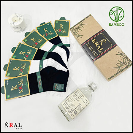 Erkek Çorap 6 Çift Dikişsiz Yazlık Bambu Kısa Patik Set (HEDİYE KUTULU)