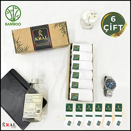 Erkek Çorap 6 Çift Dikişsiz Yazlık Bambu Kısa Patik Set (HEDİYE KUTULU)