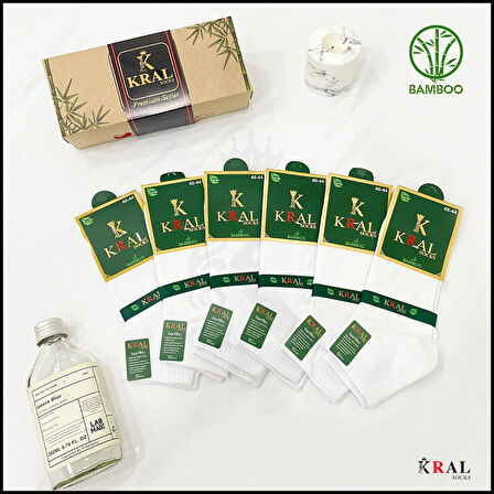 Erkek Çorap 6 Çift Dikişsiz Yazlık Bambu Kısa Patik Set (HEDİYE KUTULU)