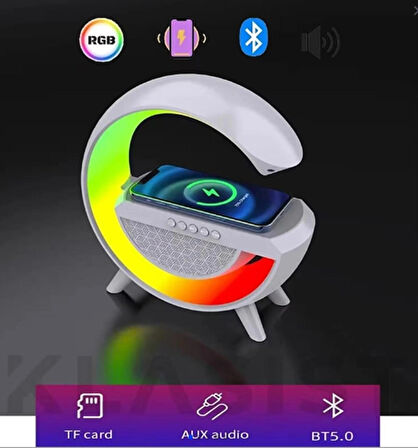 G Speaker Bluetooth Hoparlör RGB Renk Geçişli Gece Lambası Usb/FM/TF/Aux Atmosfer Led Işık